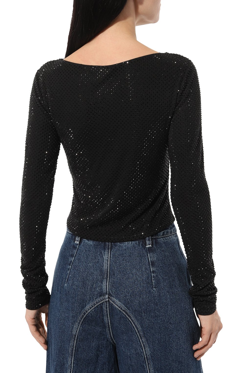 Топ с отделкой стразами SASHAVERSE, арт. TP005S/MSO001/black/W24, фото 4