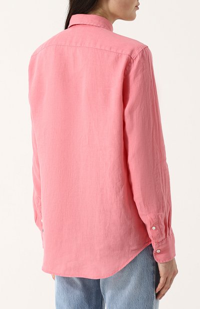 Однотонная льняная блуза свободного кроя POLO RALPH LAUREN, арт. 211697460, фото 4