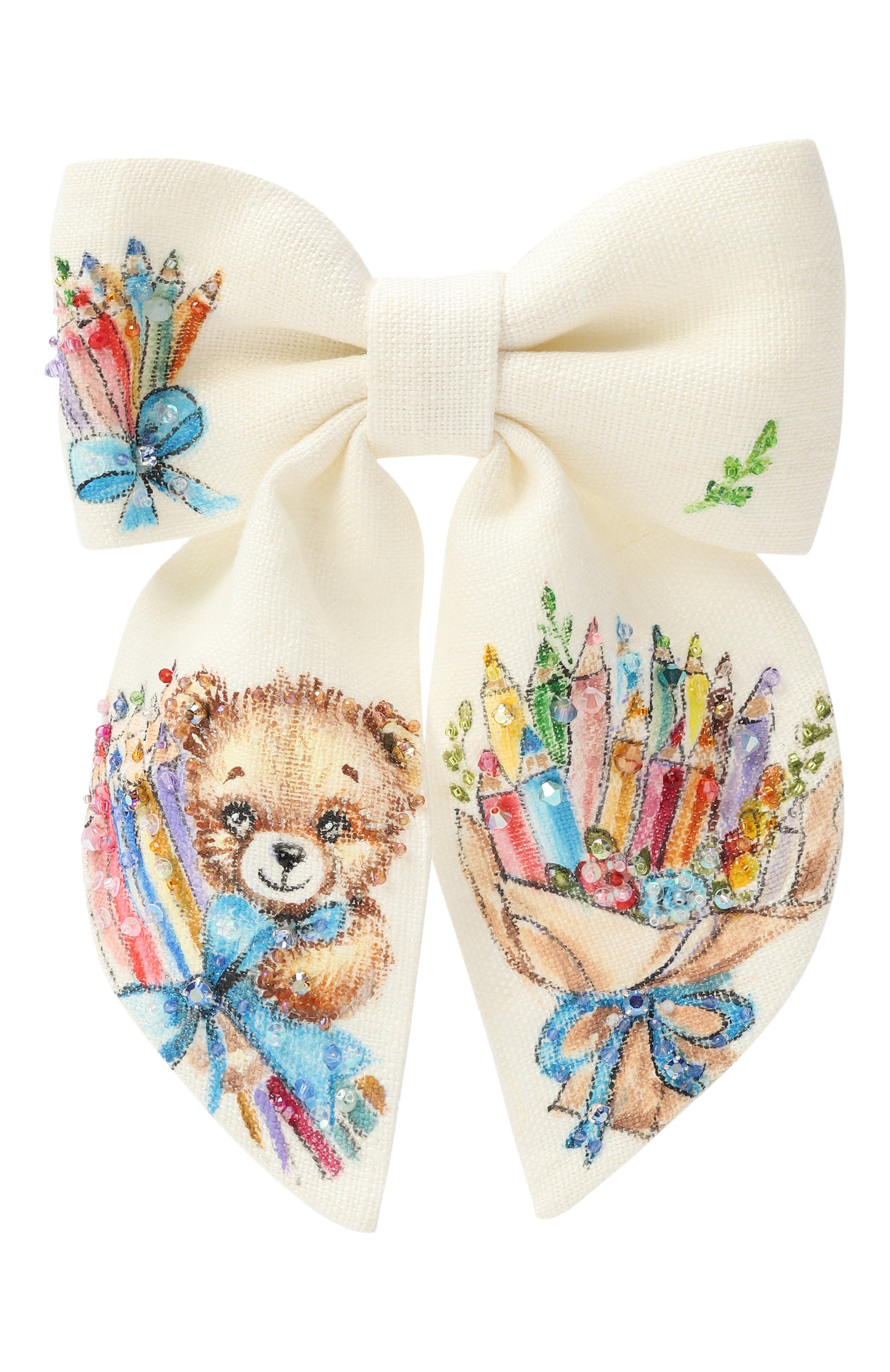 Бант CAROLON кремового цвета по цене 8800 руб., арт. АК-25-ЗАК-011-1, фото 1 Бант CAROLON, арт. АК-25-ЗАК-011-1, фото 1