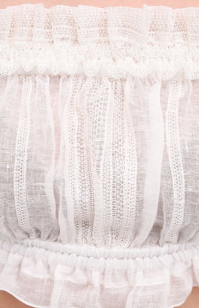 Льняной топ ERMANNO SCERVINO белого цвета по цене 47050 руб., арт. D384L300NZF, фото 5 Льняной топ ERMANNO SCERVINO, арт. D384L300NZF, фото 5