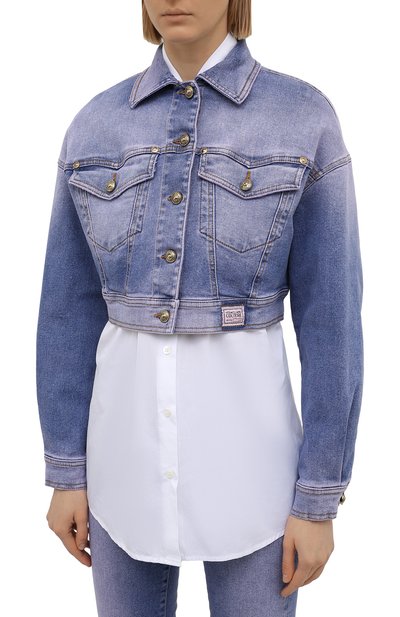 Джинсовая куртка VERSACE JEANS COUTURE голубого цвета по цене 54450 руб., арт. C0HWA960-WDP416/AR97Y, фото 3 Джинсовая куртка VERSACE JEANS COUTURE, арт. C0HWA960-WDP416/AR97Y, фото 3