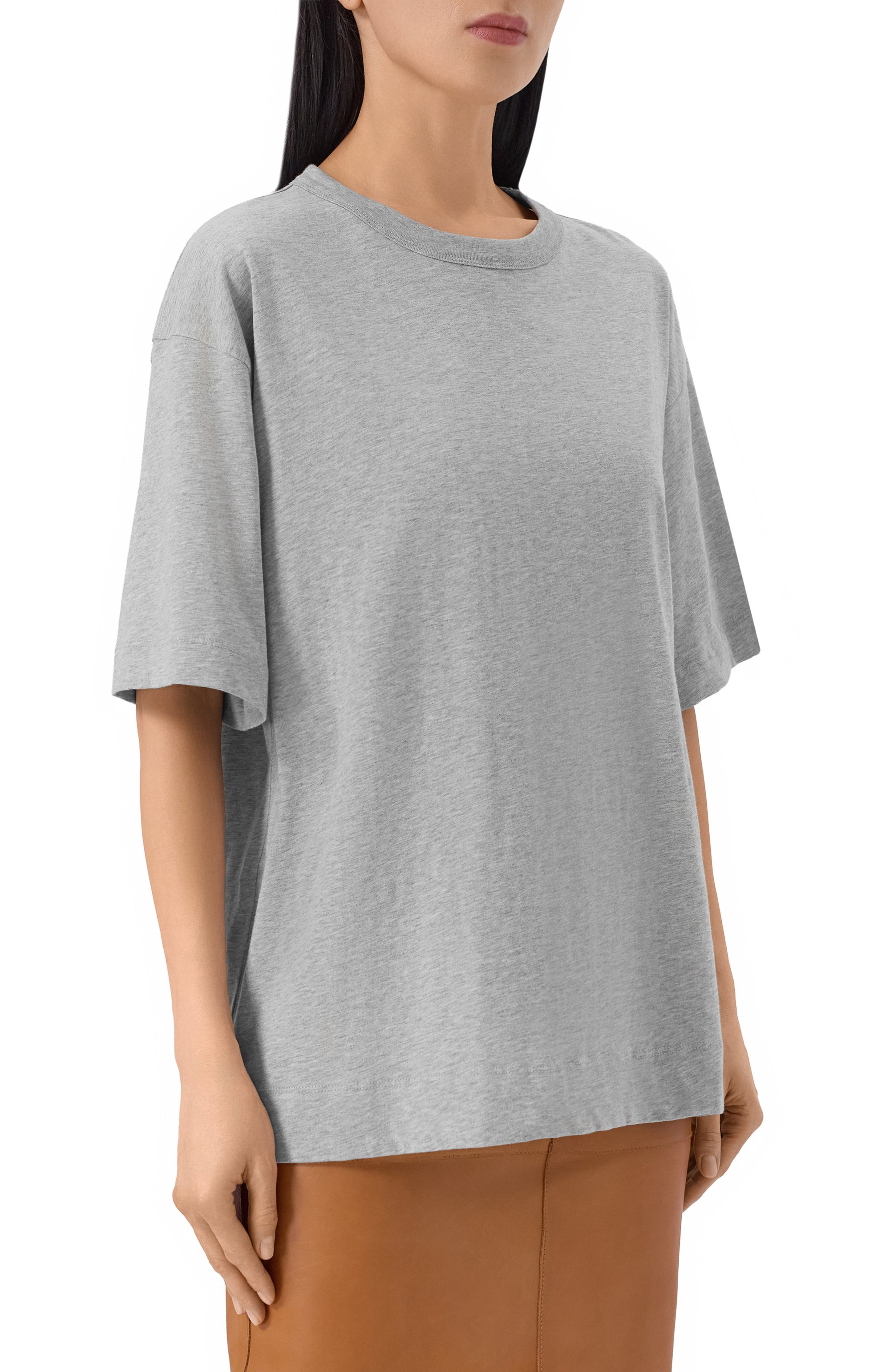 Хлопковая футболка DRIES VAN NOTEN серого цвета по цене 34350 руб., арт. 011101/3600, фото 3 Хлопковая футболка DRIES VAN NOTEN, арт. 011101/3600, фото 3