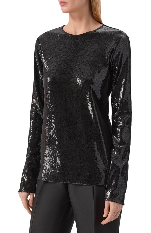 Топ с отделкой пайетками TOTEME 261-WRT0732-FB0593 Чёрный  261-WRT0732-FB0593 Фото 3