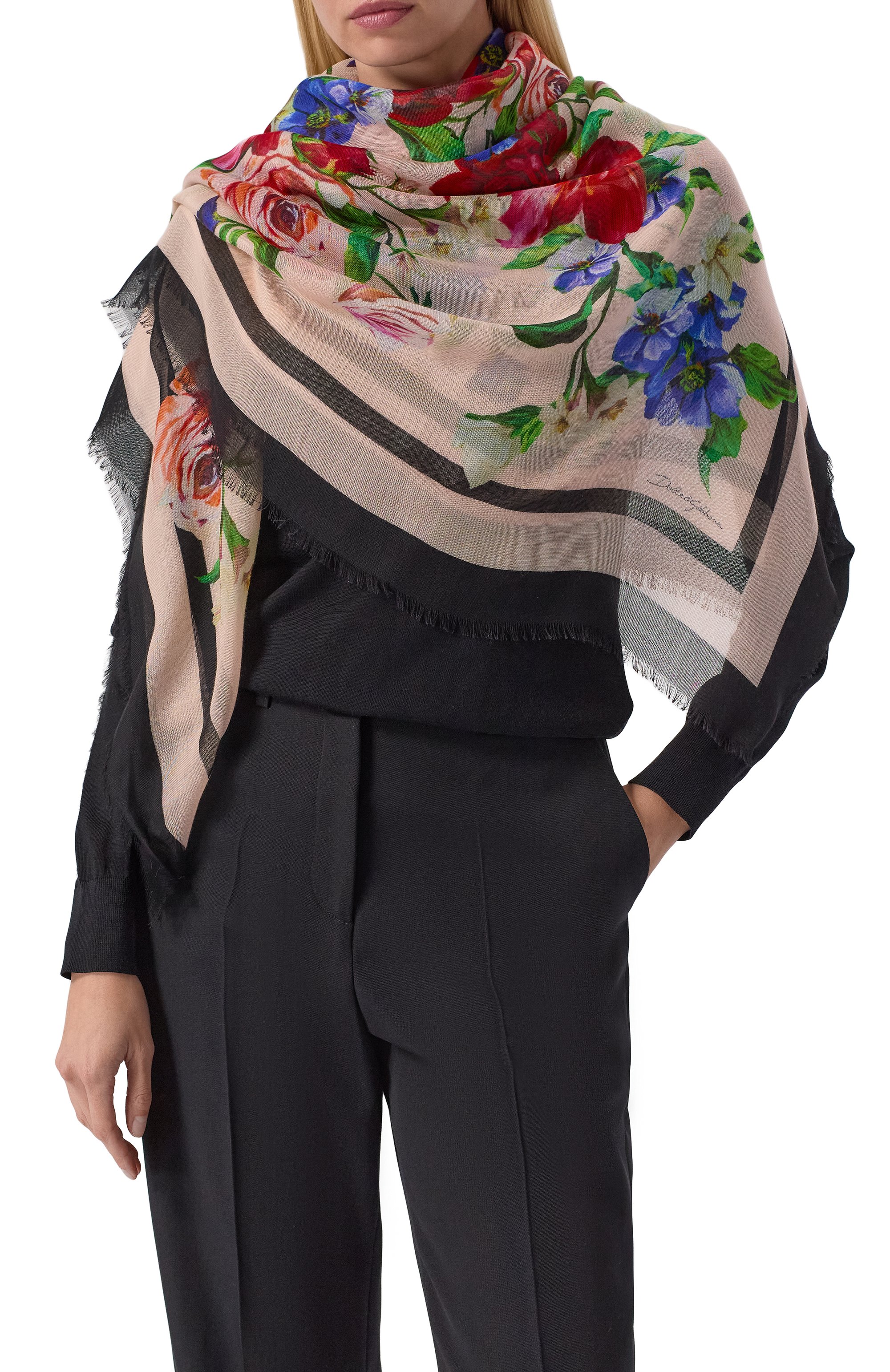Шаль из кашемира и шелка DOLCE & GABBANA, арт. FS209A/GDC5H, фото 2