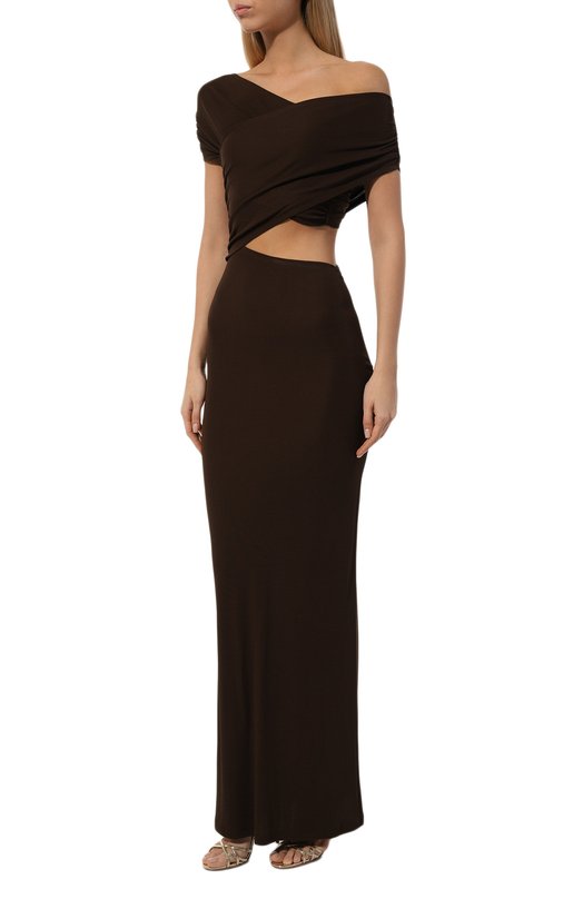 Платье из вискозы Zeynep Arcay FW24DR18 Коричневый  FW24DR18 Фото 3