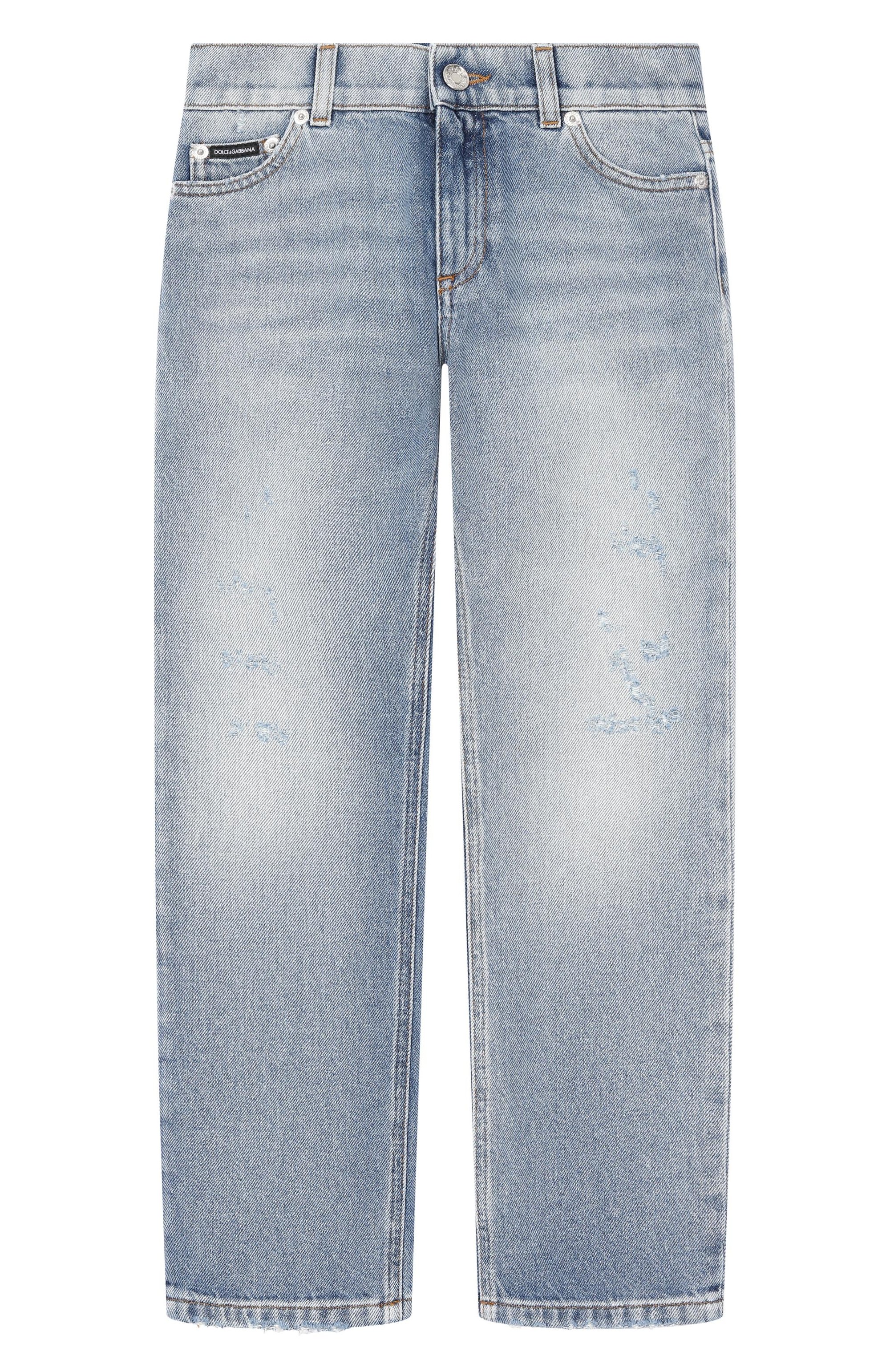 Джинсы DOLCE & GABBANA голубого цвета по цене 42950 руб., арт. L42F90/LDD83, фото 1 Джинсы DOLCE & GABBANA, арт. L42F90/LDD83, фото 1