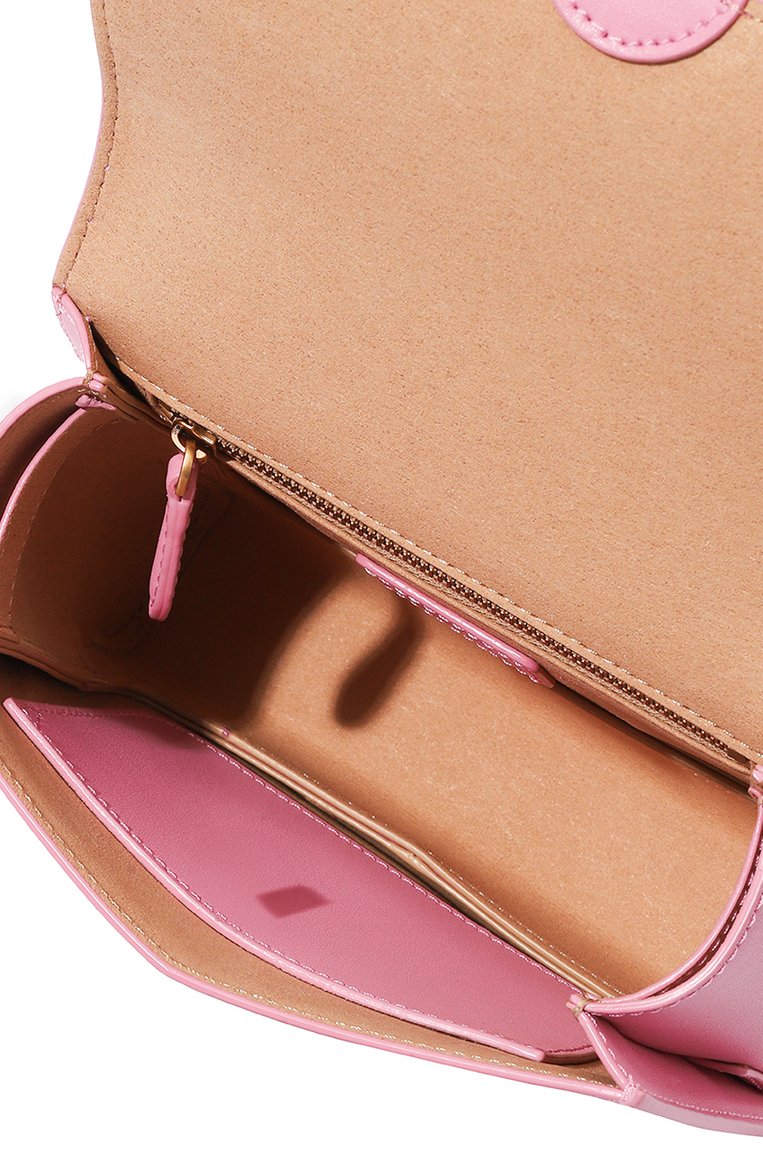 Женская сумка love one PINKO розового цвета, арт. 100071/A0F1 | Фото 5 (Материал: Натуральная кожа; Материал сплава: Проставлено; Размер: mini; Ремень/цепочка: На ремешке; Драгоценные камни: Проставлено)