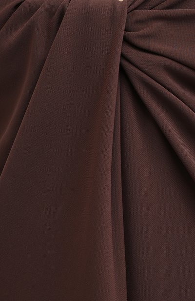 Шелковое платье VALENTINO темно-коричневого цвета по цене 299500 руб., арт. VB0VAVH56B5, фото 5 Шелковое платье VALENTINO, арт. VB0VAVH56B5, фото 5