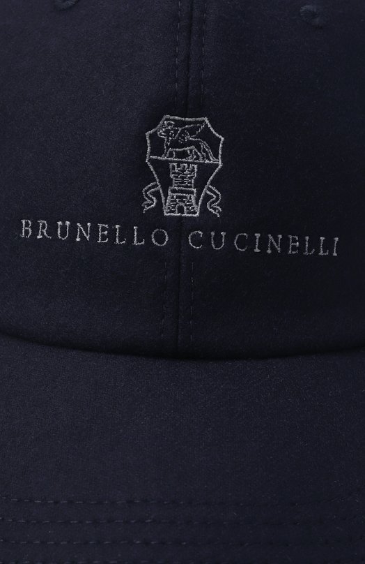 Шерстяная бейсболка Brunello Cucinelli M038P9850 Синий  M038P9850 Фото 4