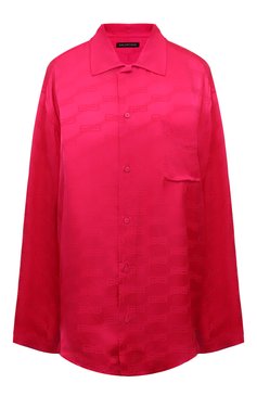 Женская рубашка из вискозы BALENCIAGA фуксия цвета, арт. 681631/TM068 | Фото 1 (Драгоценные камни: Проставлено; Материал внешний: Вискоза; Материал сплава: Проставлено; Рукава: Длинные; Длина (для топов): Удлиненные; Принт: С принтом; Кросс-КТ: костюм; Женское Кросс-КТ: Рубашка-одежда; Стили: Кэжуэл)