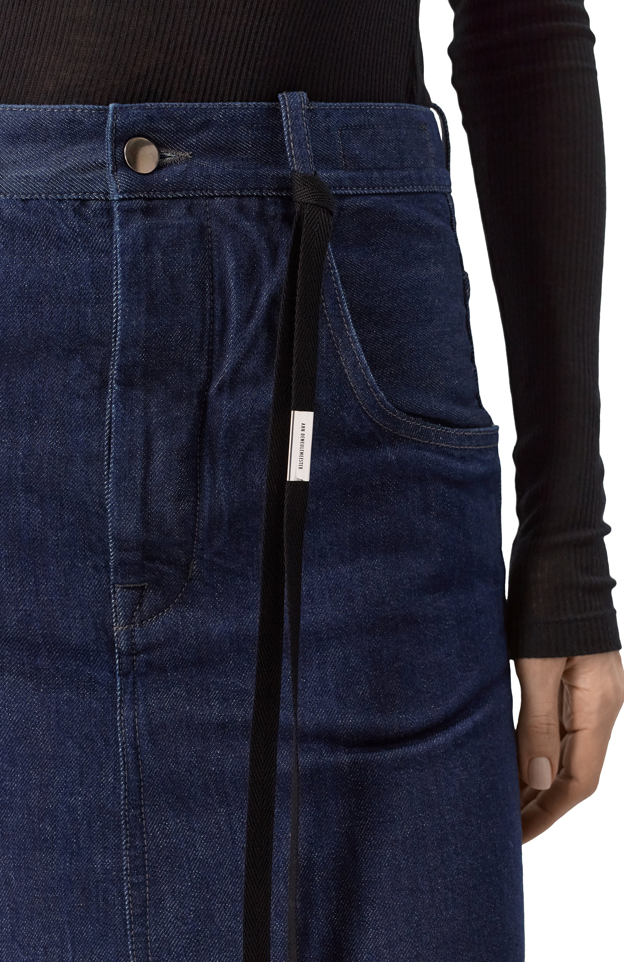 Джинсовая юбка ANN DEMEULEMEESTER темно-синего цвета по цене 79950 руб., арт. B0010214/FA586, фото 5 Джинсовая юбка ANN DEMEULEMEESTER, арт. B0010214/FA586, фото 5