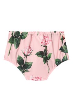 Женский комплект из платья и шорт DOLCE & GABBANA светло-розового цвета, арт. L24DF4/HS5S8 | Фото 5 (Нос: Не проставлено; Материал сплава: Проставлено; Материал внешний: Хлопок; Ростовка одежда: 6 мес | 68 см, 18 мес | 86 см, 12 мес | 80 см, 24 мес | 92 см, 9 мес | 74 см)