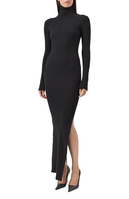 Шерстяное платье VETEMENTS WA53DR150B/2901 KNIT Чёрный  WA53DR150B/2901 KNIT Фото 3