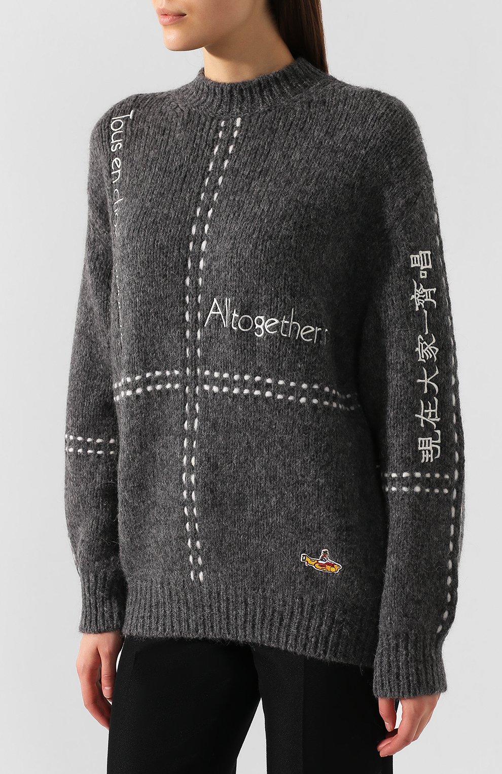 Шерстяной свитер STELLA MCCARTNEY серого цвета по цене 72800 руб., арт. 575143/S2109, фото 3 Шерстяной свитер STELLA MCCARTNEY, арт. 575143/S2109, фото 3
