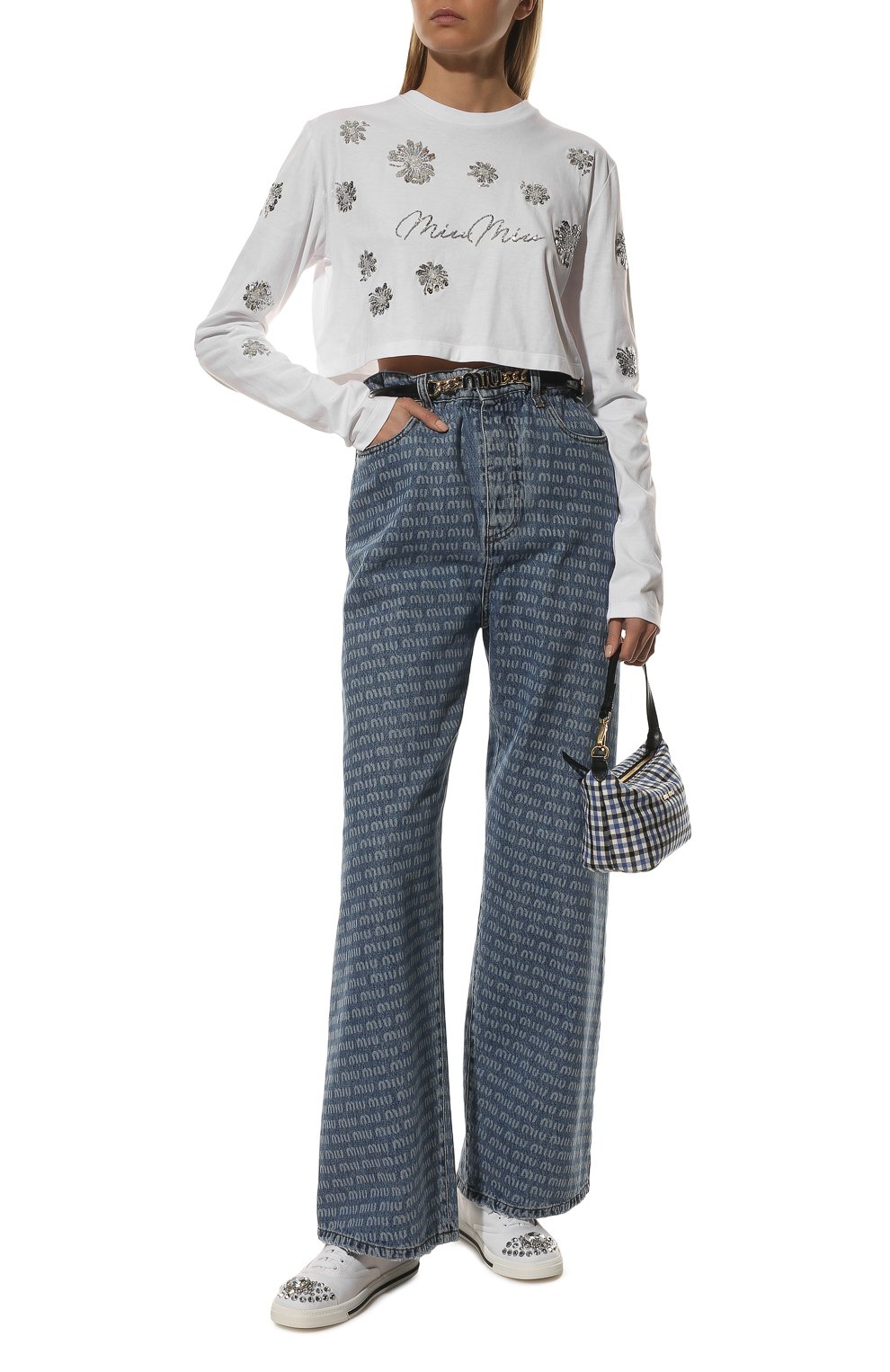 Хлопковый пуловер MIU MIU, арт. MJL807-10C3-F0009, фото 2