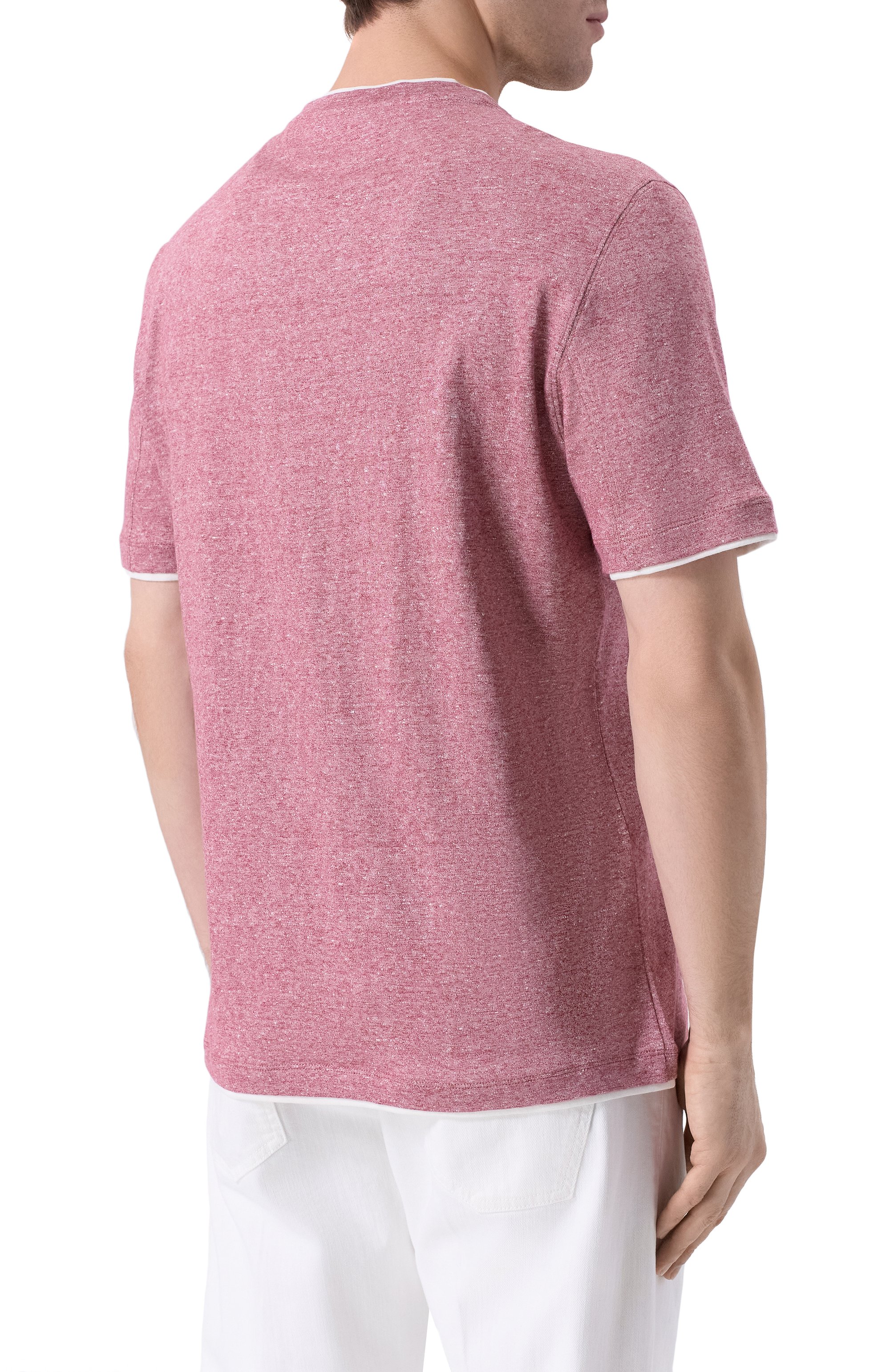 Футболка изо льна и хлопка BRUNELLO CUCINELLI, арт. MW8357427, фото 4