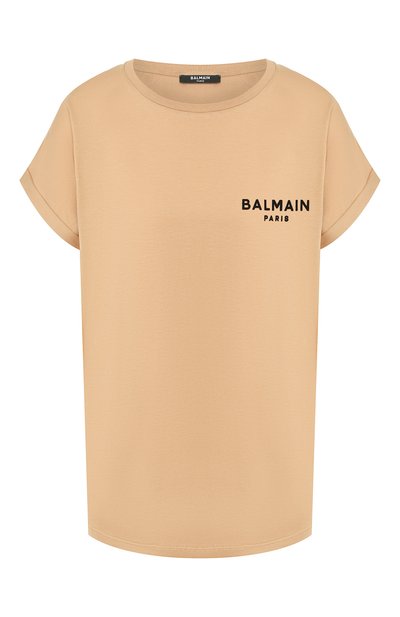 Женская хлопковая футболка BALMAIN, арт. TF11351/I382
