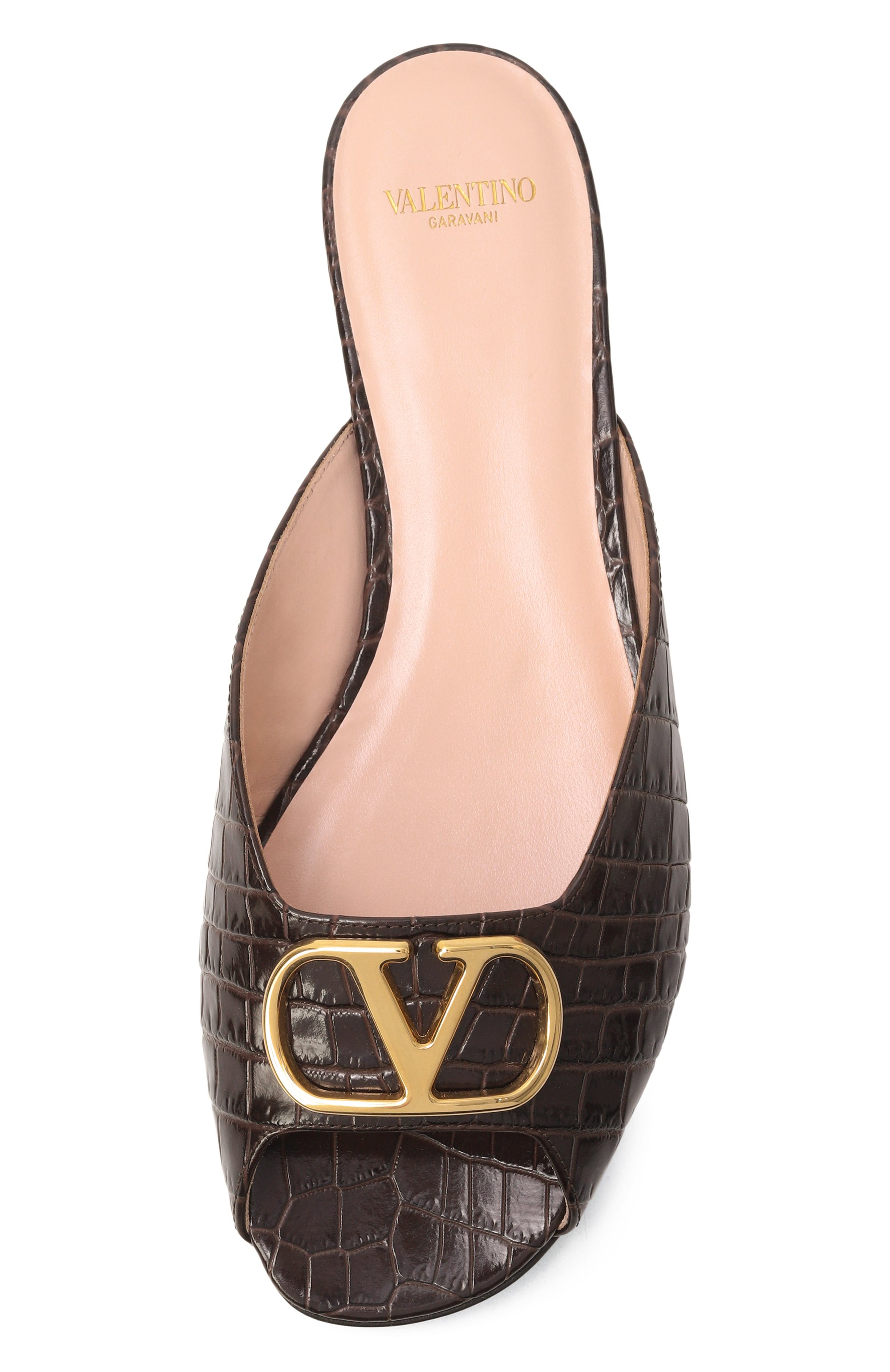 Кожаные шлепанцы vlogo signature VALENTINO коричневого цвета по цене 89950 руб., арт. 8W0S0PI7/LUR, фото 6 Кожаные шлепанцы vlogo signature VALENTINO, арт. 8W0S0PI7/LUR, фото 6