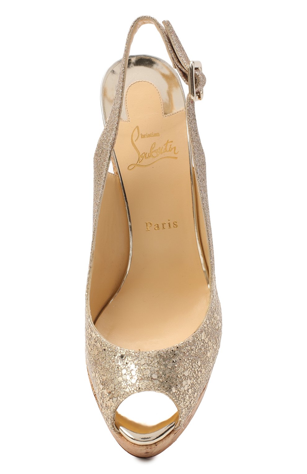 Босоножки dona anna 120 CHRISTIAN LOUBOUTIN, арт. dona anna 120 glitter ecu/sp/cork zeppa, фото 5