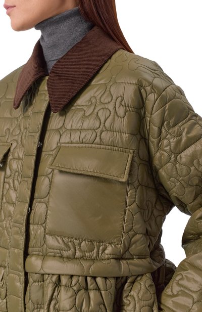 Куртка GANNI хаки цвета по цене 59600 руб., арт. W0965/6905, фото 5 Куртка GANNI, арт. W0965/6905, фото 5