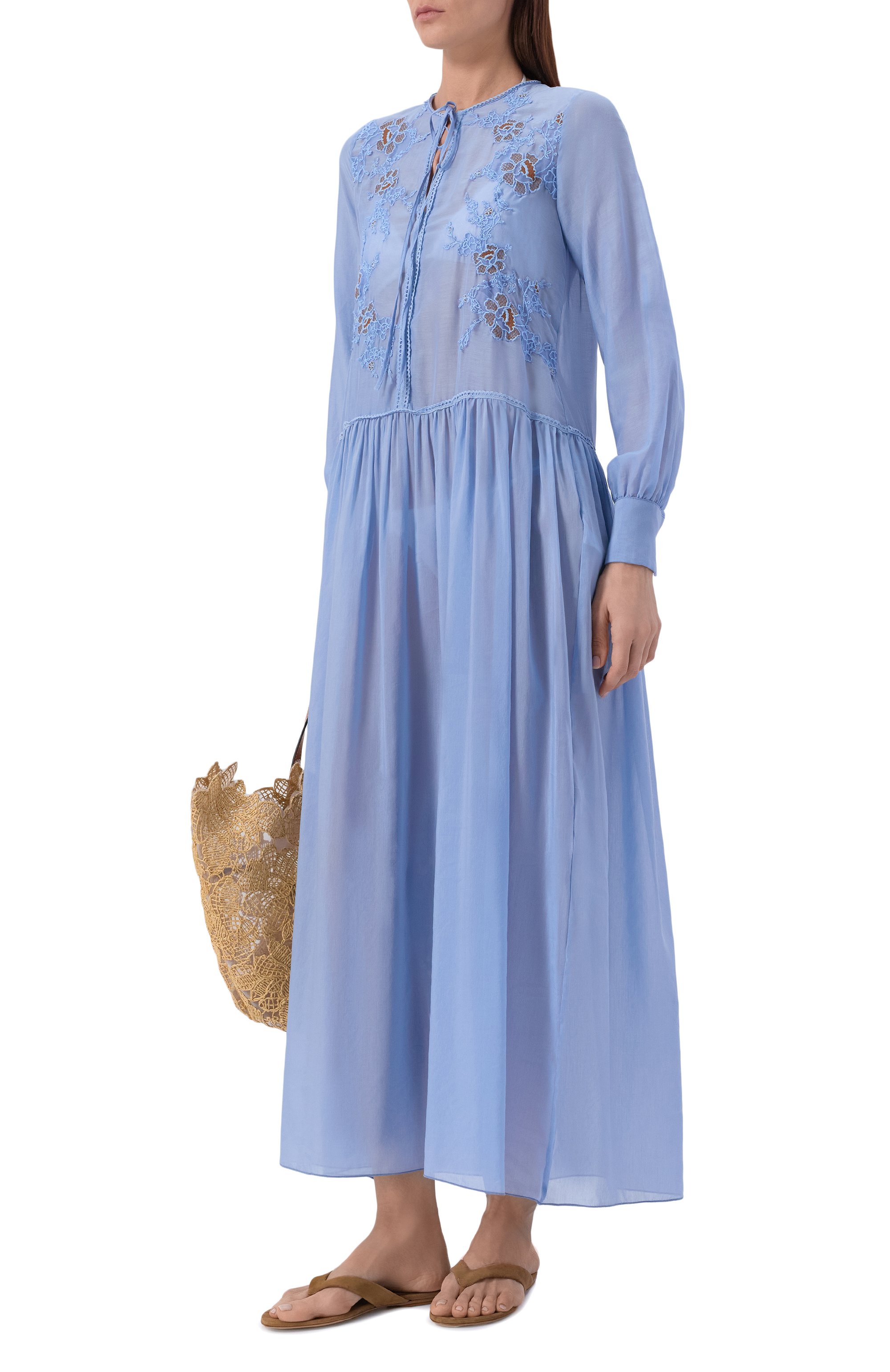 Платье из хлопка и шелка ERMANNO SCERVINO, арт. D484Q624XYR, фото 2