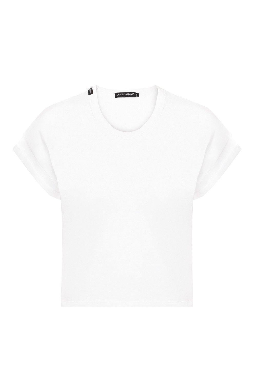 Хлопковая футболка DOLCE & GABBANA белого цвета по цене 29950 руб., арт. F8M00T/FU7EQ, фото 1 Хлопковая футболка DOLCE & GABBANA, арт. F8M00T/FU7EQ, фото 1