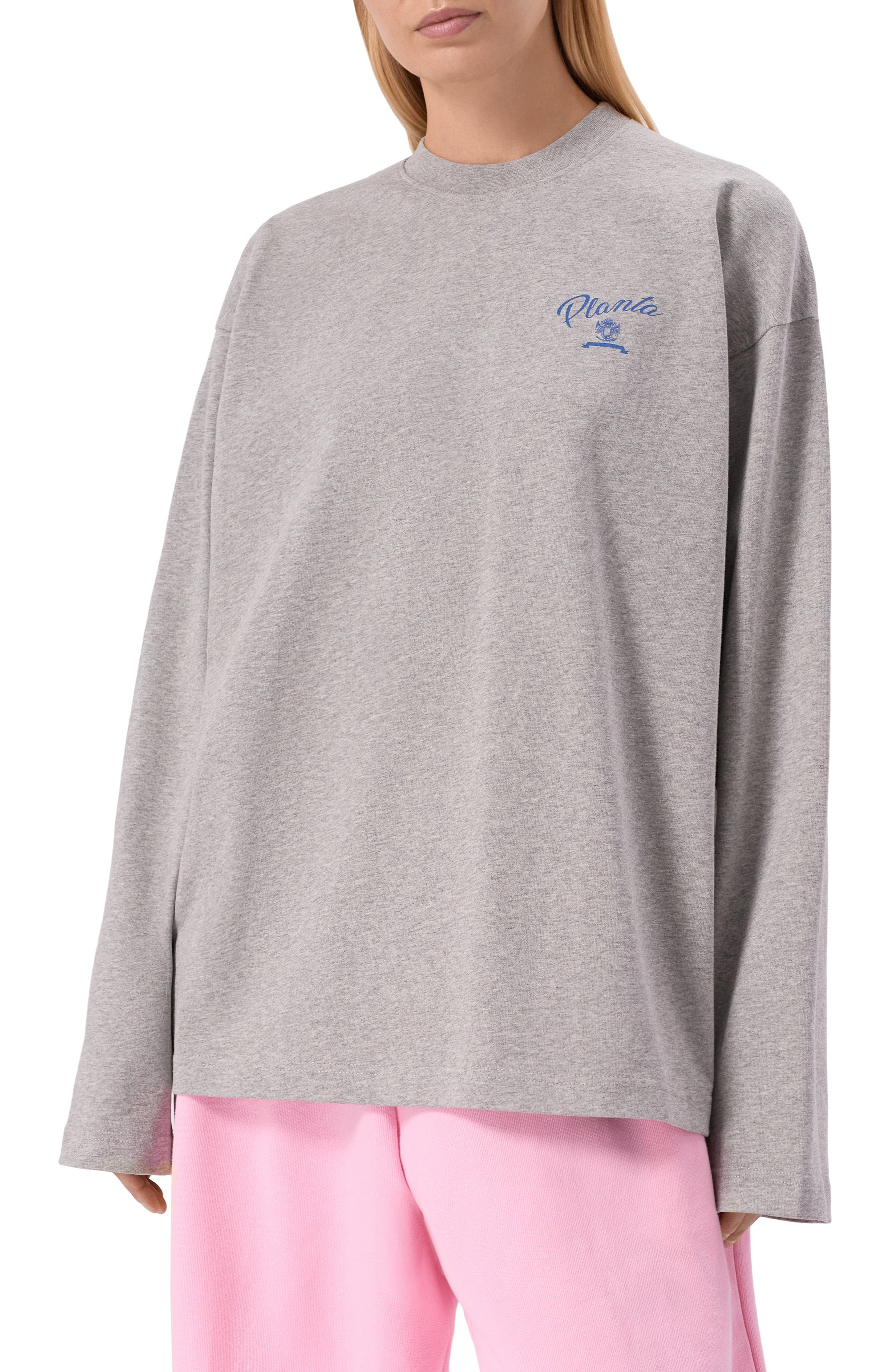 Хлопковый лонгслив PLANTA ROSA, арт. PR/L01.1/EMBLEM-BLUE/220, фото 6