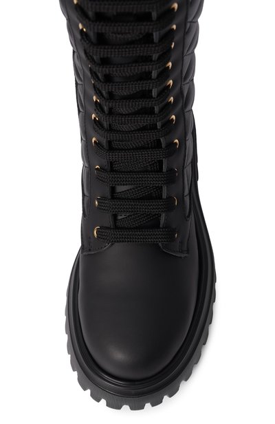 Кожаные ботинки DOLCE & GABBANA черного цвета по цене 72000 руб., арт. D11430/A0773_001, фото 4 Кожаные ботинки DOLCE & GABBANA, арт. D11430/A0773_001, фото 4