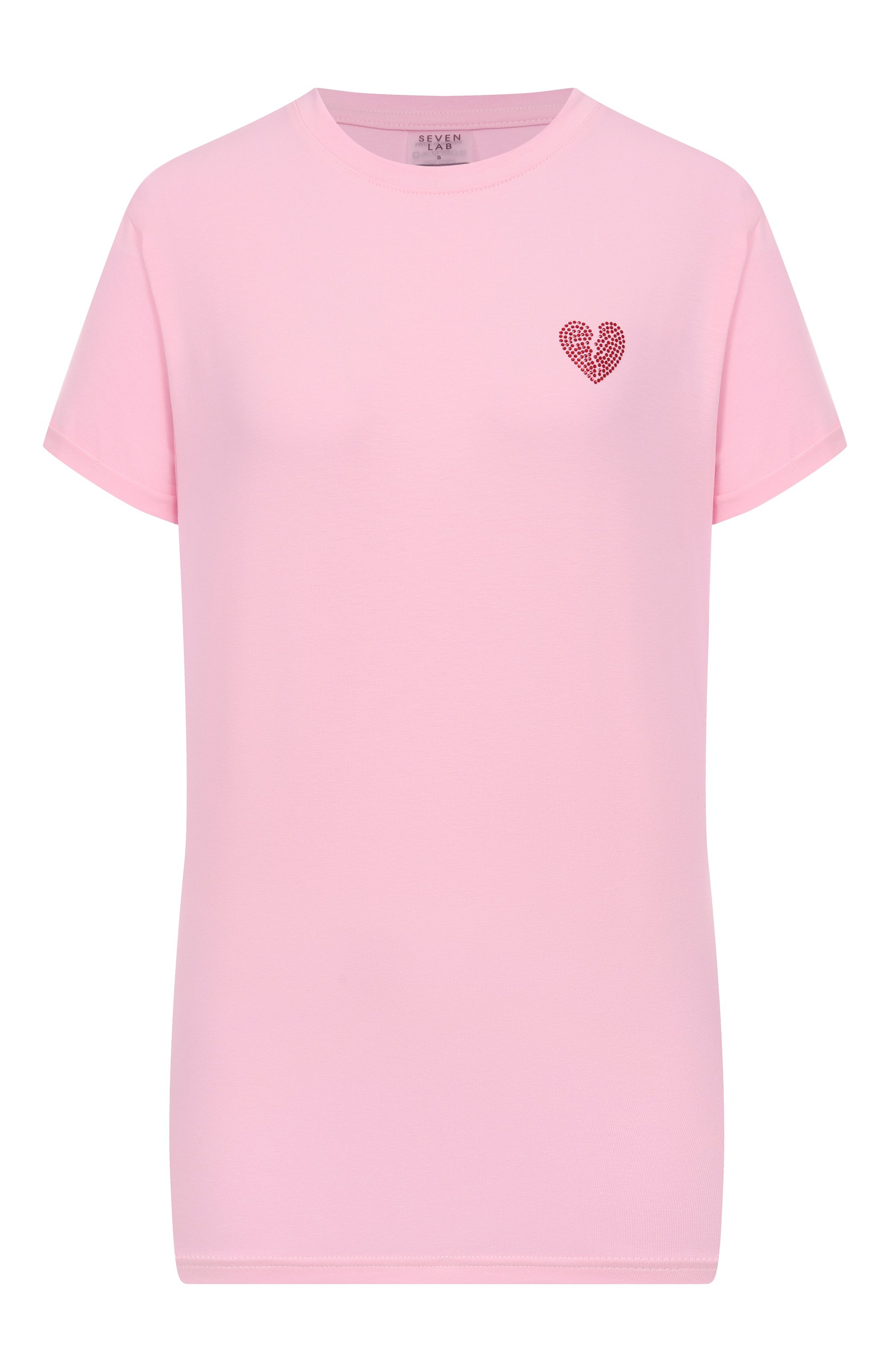 Хлопковая футболка SEVEN LAB розового цвета по цене 8190 руб., арт. CTR1.01.330.252.2723, фото 1 Хлопковая футболка SEVEN LAB, арт. CTR1.01.330.252.2723, фото 1
