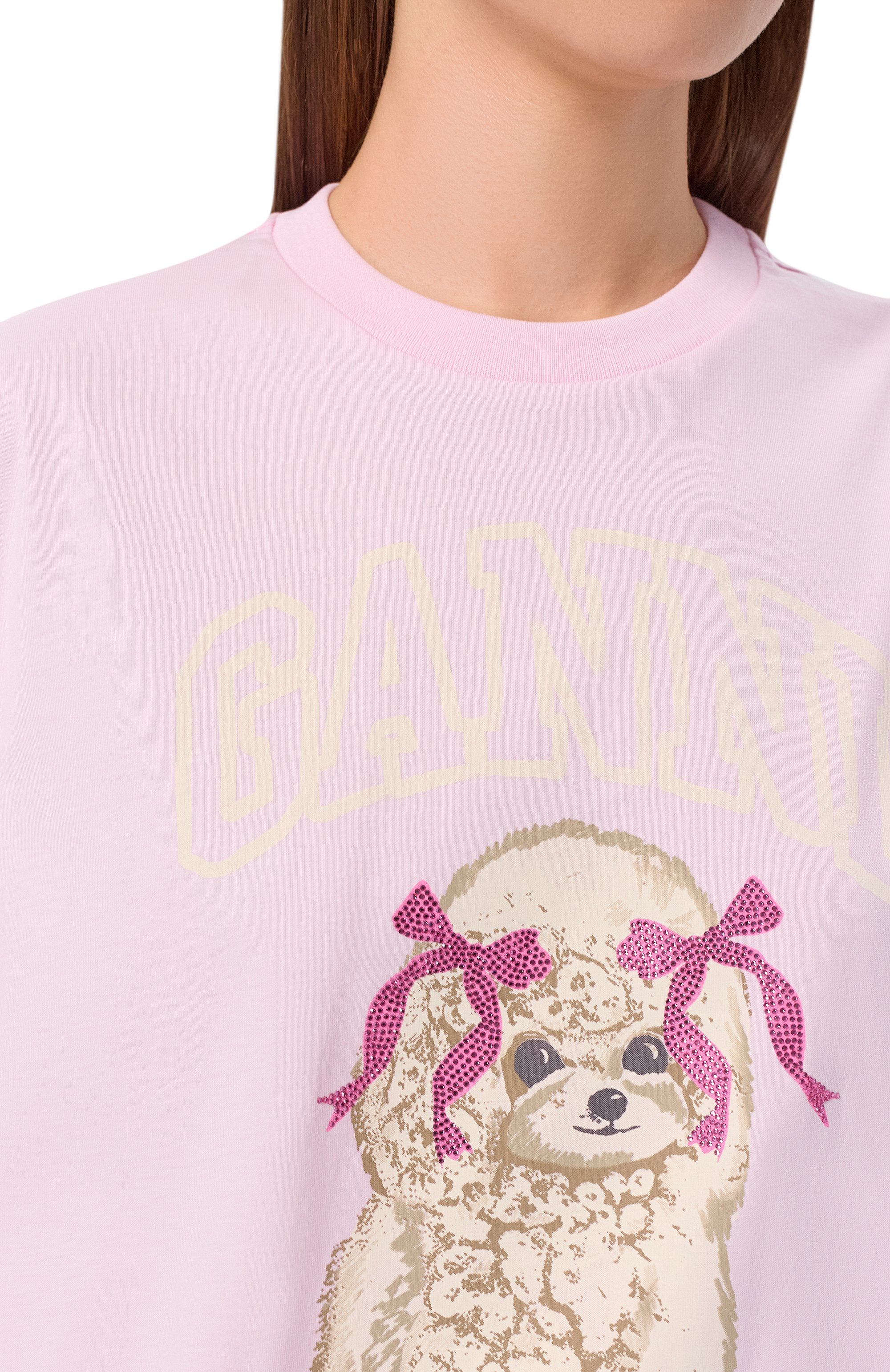 Хлопковая футболка GANNI, арт. A1050062, фото 5