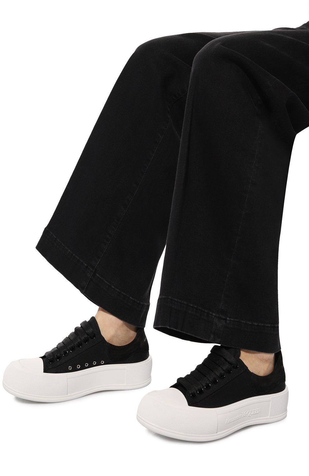 Комбинированные кеды deck plimsoll ALEXANDER MCQUEEN, арт. 697120/W4MV7, фото 3