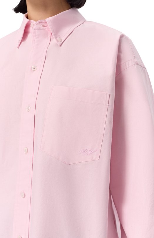 Хлопковая рубашка alexanderwang.t 4WC2251013 Розовый  4WC2251013 Фото 5