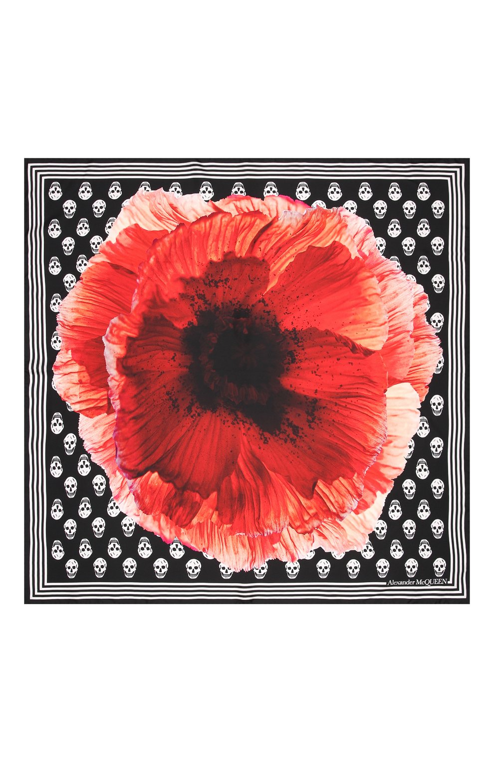 Шелковый платок ALEXANDER MCQUEEN черного цвета по цене 23850 руб., арт. 678094/3001Q, фото 4 Шелковый платок ALEXANDER MCQUEEN, арт. 678094/3001Q, фото 4