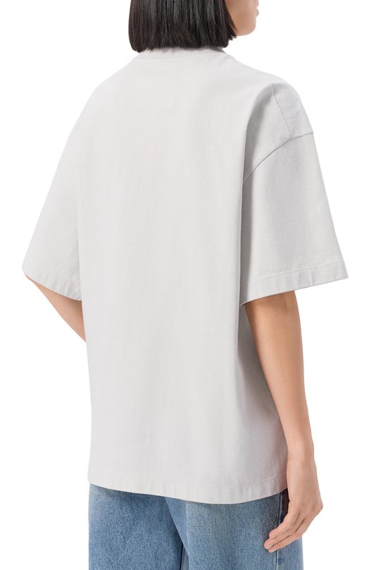 Хлопковая футболка Jil Sander J53GC0009/J45148 Серый  J53GC0009/J45148 Фото 4