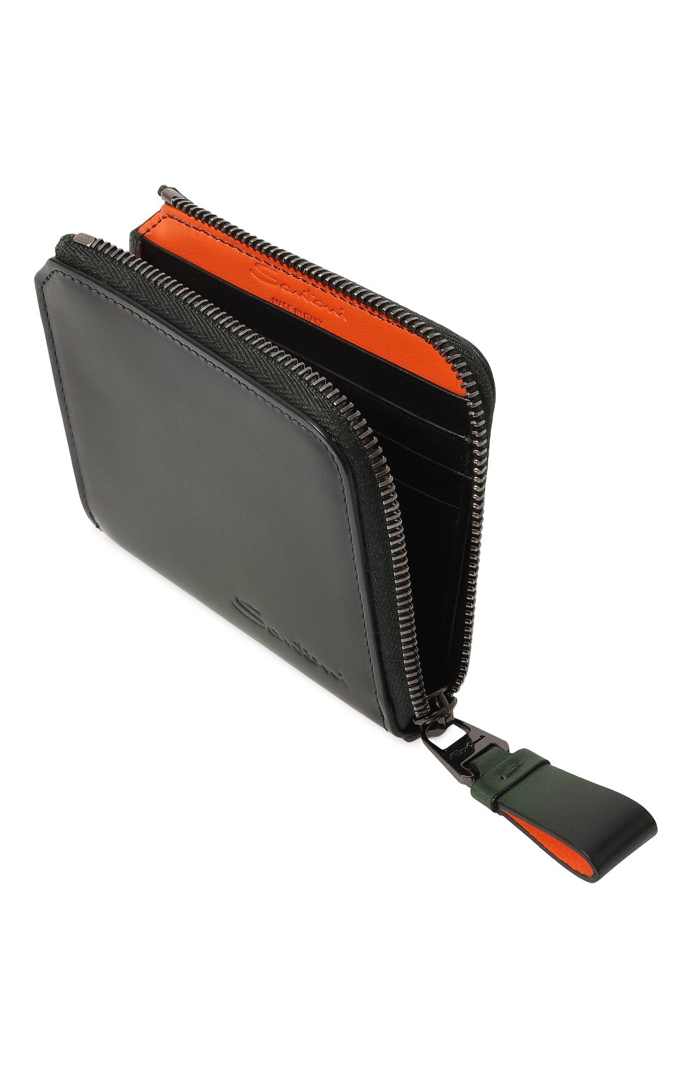 Кожаное портмоне SANTONI темно-зеленого цвета по цене 34000 руб., арт. UFPPA2123F0-GFULV29, фото 3 Кожаное портмоне SANTONI, арт. UFPPA2123F0-GFULV29, фото 3