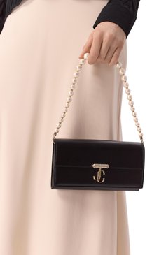 Женский клатч avenue JIMMY CHOO черного цвета, арт. AVENUE WALLET/CHAIN/RAM | Фото 2 (Материал: Натуральная кожа; Размер: mini; Женское Кросс-КТ: Вечерняя сумка, Клатч-клатчи)