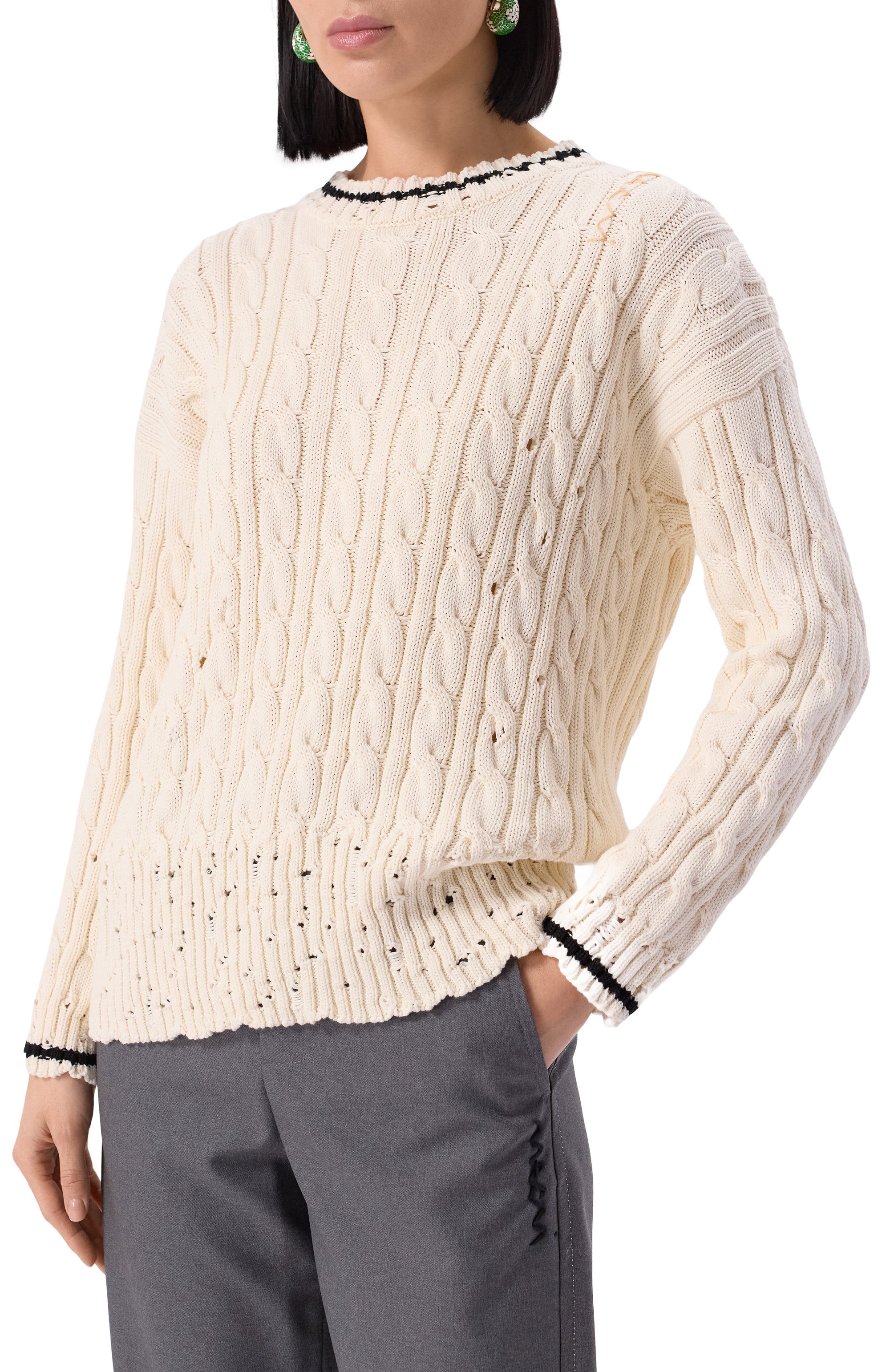 Хлопковый свитер MARNI, арт. GCMD0577Q0/UFC656, фото 3