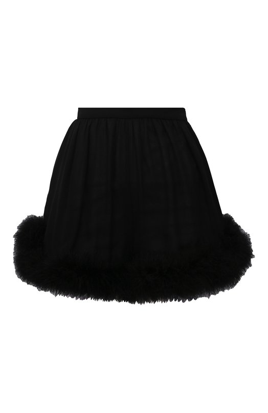 

Шелковые шорты с отделкой перьями Saint Laurent, Чёрный