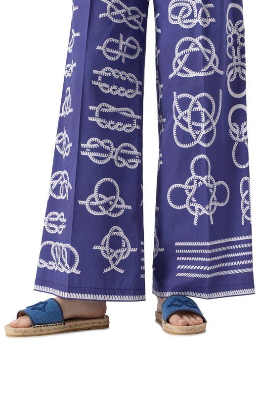 Текстильные шлепанцы sr Sea Scale Embroidery Sergio Rossi B12770/MFL298 Синий  B12770/MFL298 Фото 3