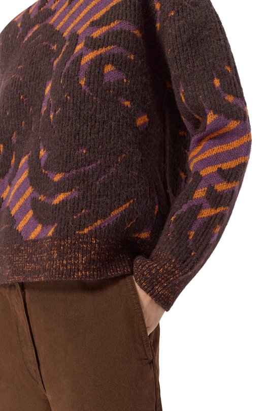 Шерстяной свитер Dries Van Noten 252-011254-2725 Коричневый  252-011254-2725 Фото 5