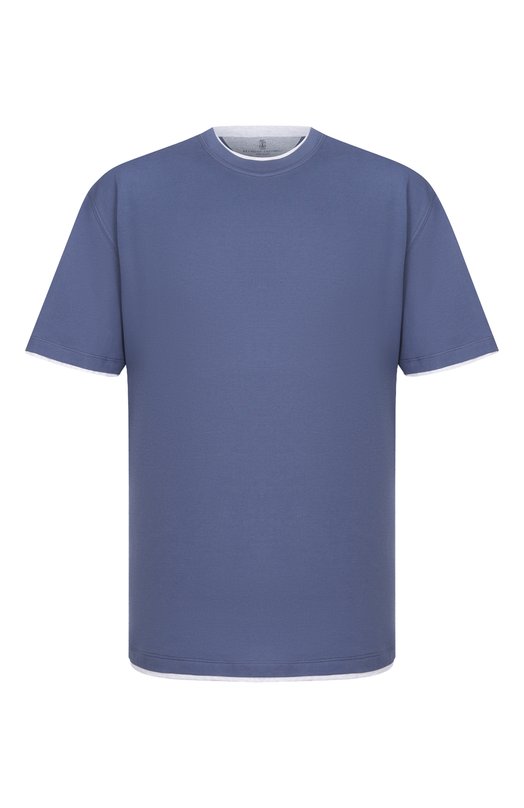 Хлопковая футболка Brunello Cucinelli M0B137427 Голубой M0B137427