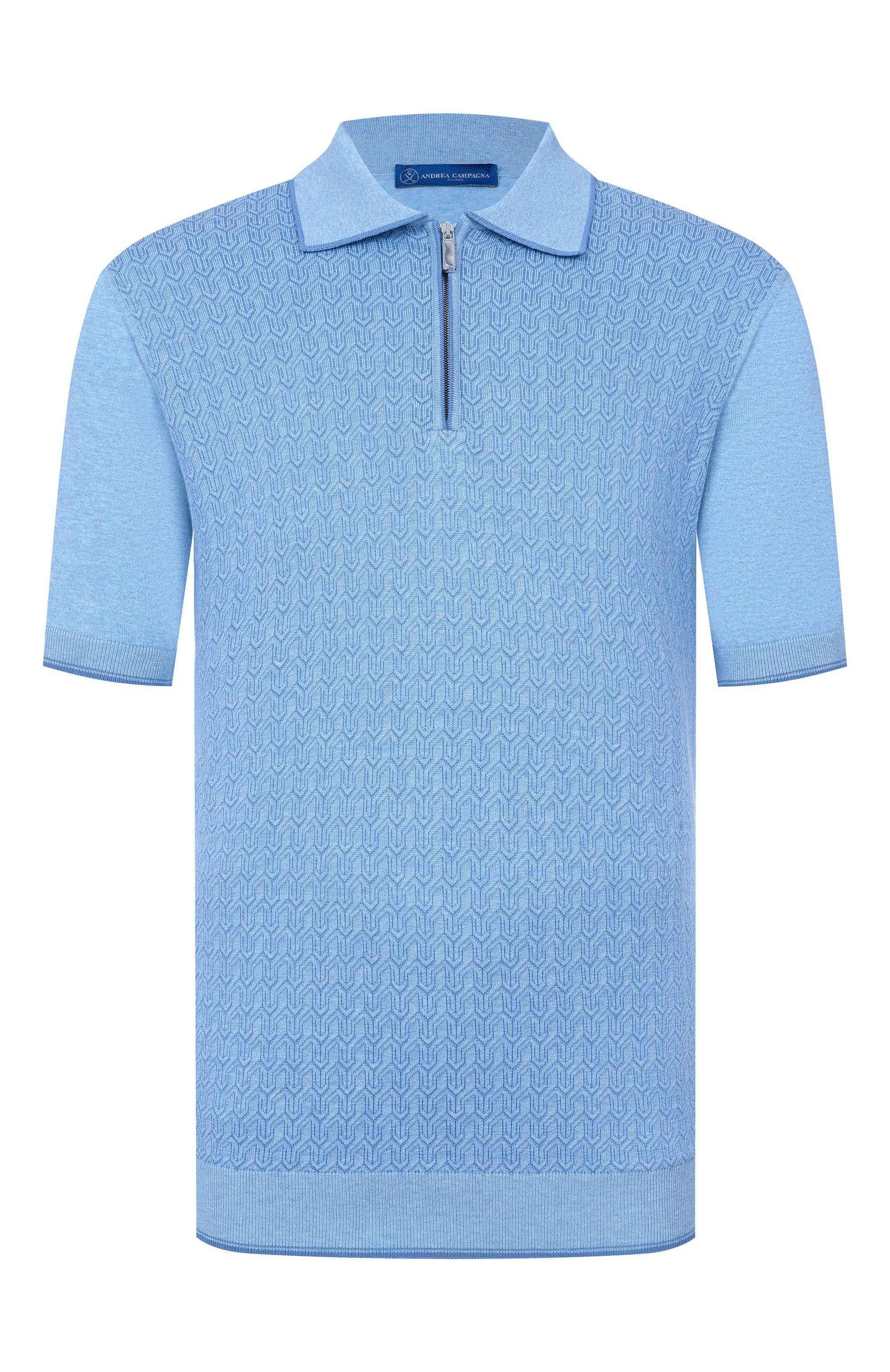 Поло из хлопка и шелка ANDREA CAMPAGNA, арт. SU26C0S280-01/C0S261, фото 1