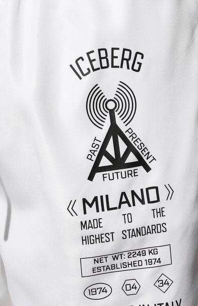 Плавки-шорты ICEBERG белого цвета по цене 7195 руб., арт. ICE4MBM12, фото 4 Плавки-шорты ICEBERG, арт. ICE4MBM12, фото 4