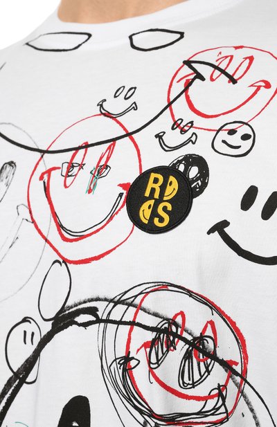 Хлопковая футболка raf simons x smiley RAF SIMONS, арт. 224-M122-19001, фото 5