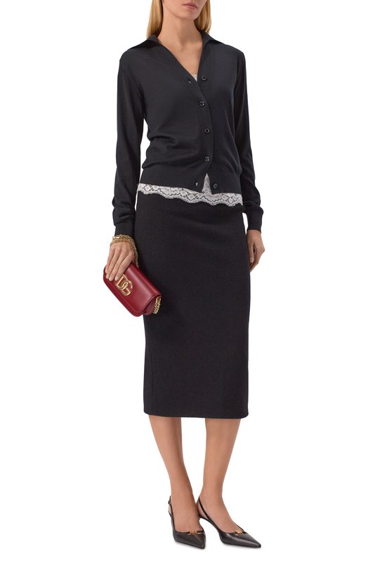 Кашемировый кардиган Dolce & Gabbana FXVA7Z/JBW0P Чёрный  FXVA7Z/JBW0P Фото 2