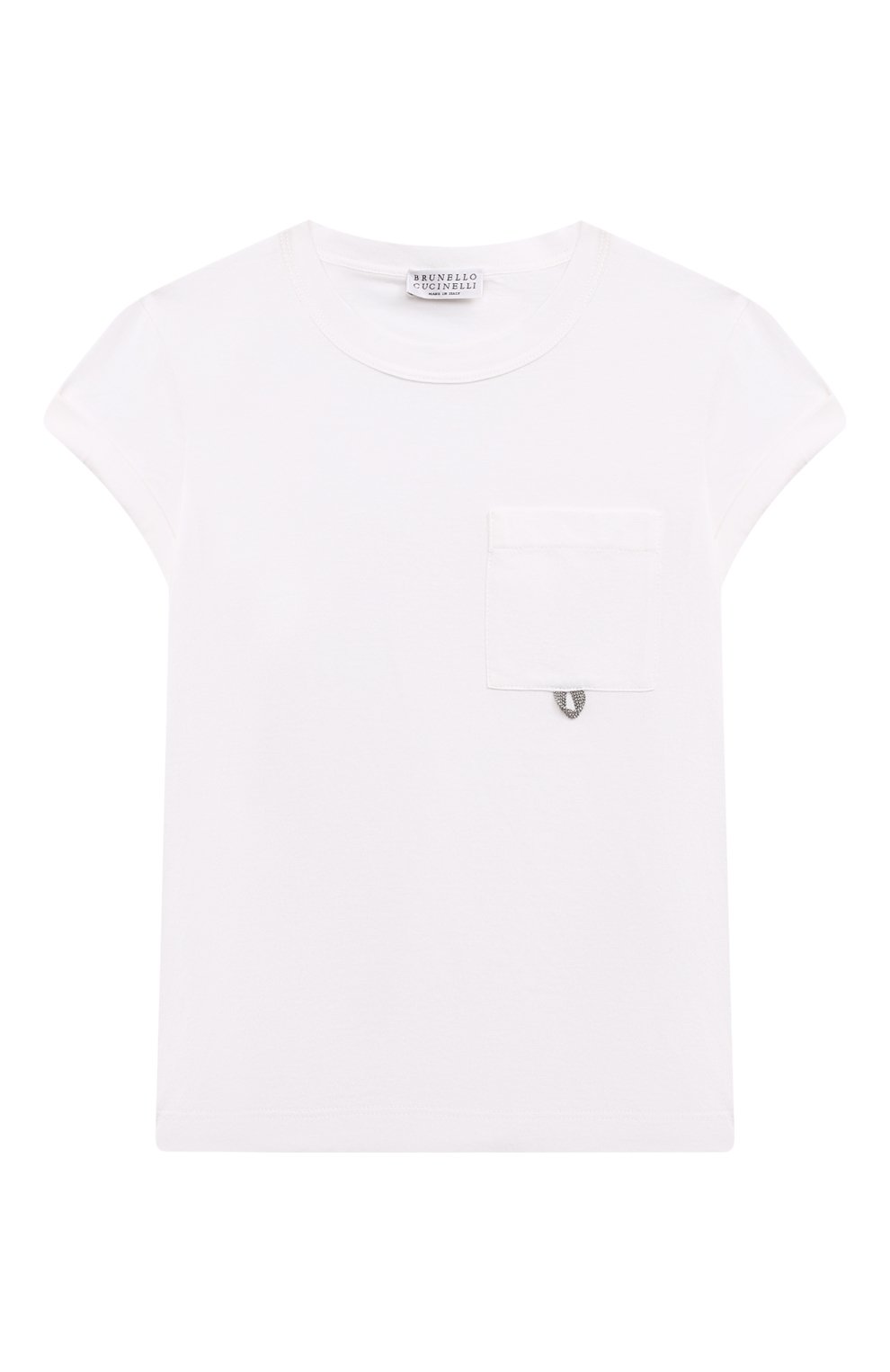 Хлопковая футболка BRUNELLO CUCINELLI белого цвета по цене 21500 руб., арт. B0A45T095B, фото 1 Хлопковая футболка BRUNELLO CUCINELLI, арт. B0A45T095B, фото 1