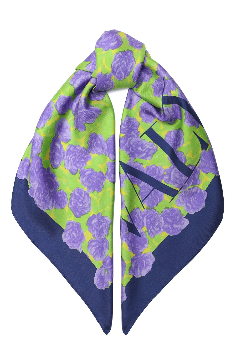 Шелковый платок VALENTINO фиолетового цвета по цене 51450 руб., арт. UW2EI114/WBH, фото 1 Шелковый платок VALENTINO, арт. UW2EI114/WBH, фото 1