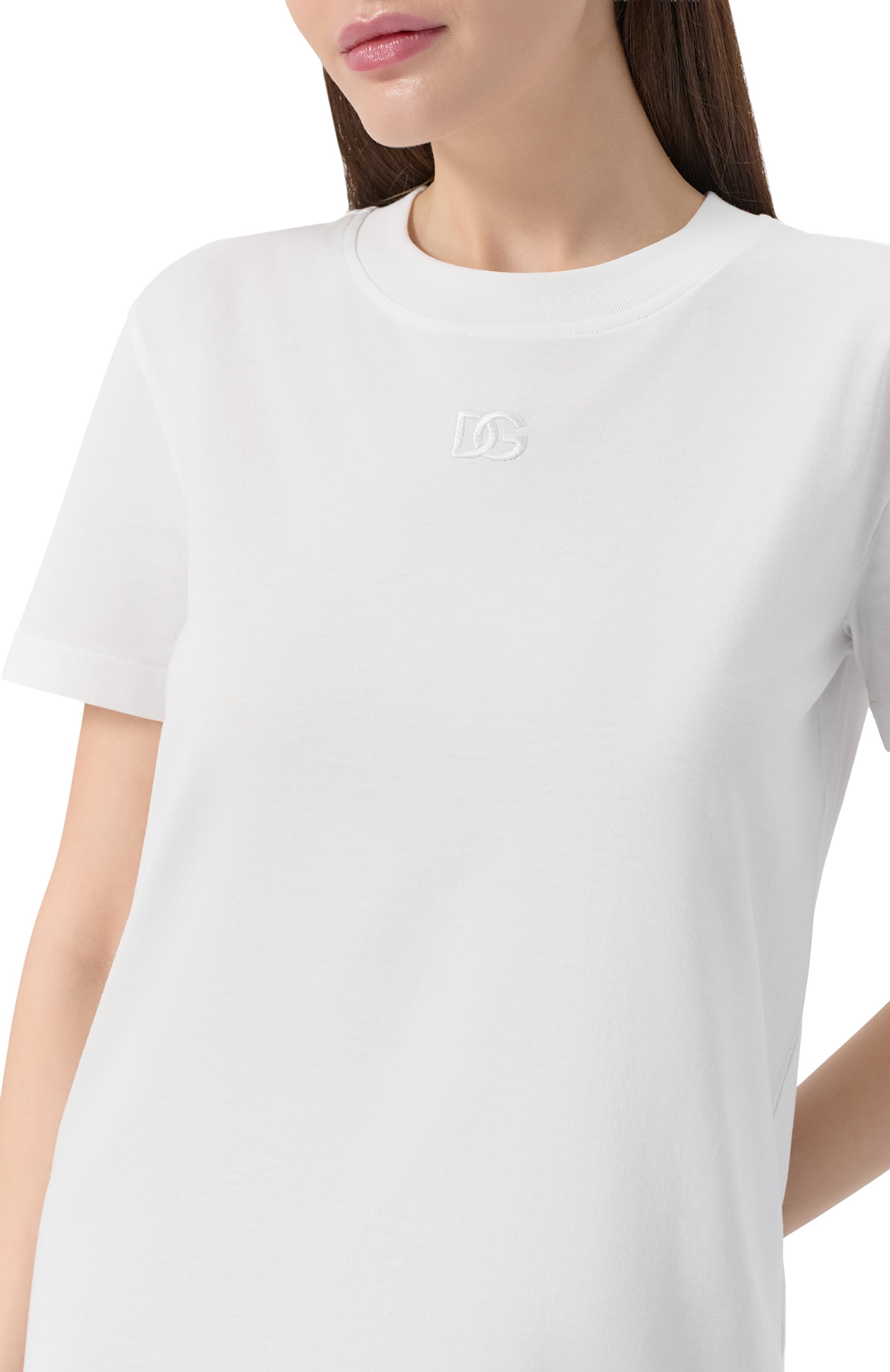 Хлопковая футболка DOLCE & GABBANA белого цвета по цене 49950 руб., арт. F8V42Z/GDC9C, фото 5 Хлопковая футболка DOLCE & GABBANA, арт. F8V42Z/GDC9C, фото 5