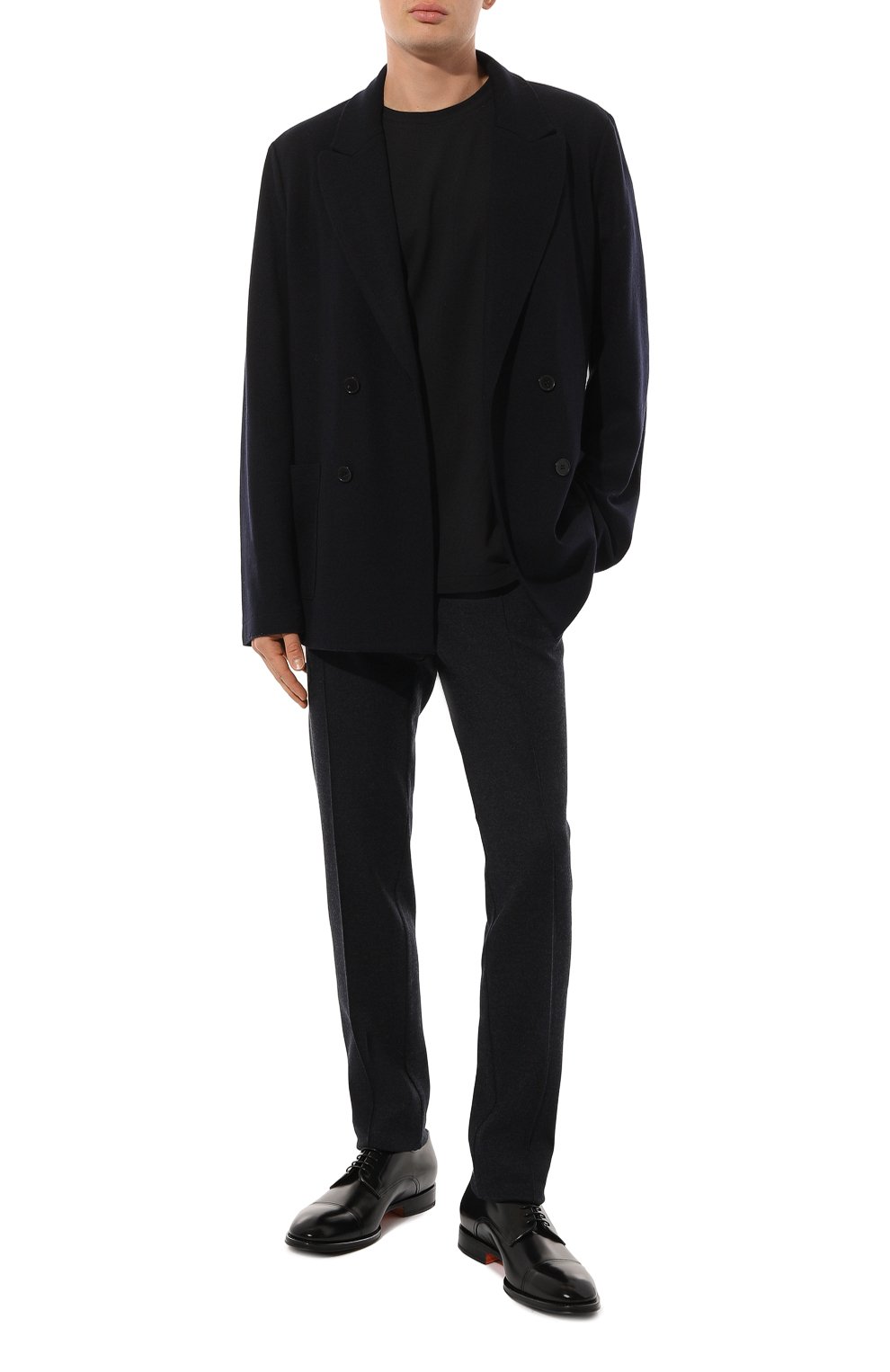 Брюки из шерсти и кашемира MARCO PESCAROLO темно-синего цвета по цене 69950 руб., арт. BR0S/48Y11, фото 2 Брюки из шерсти и кашемира MARCO PESCAROLO, арт. BR0S/48Y11, фото 2