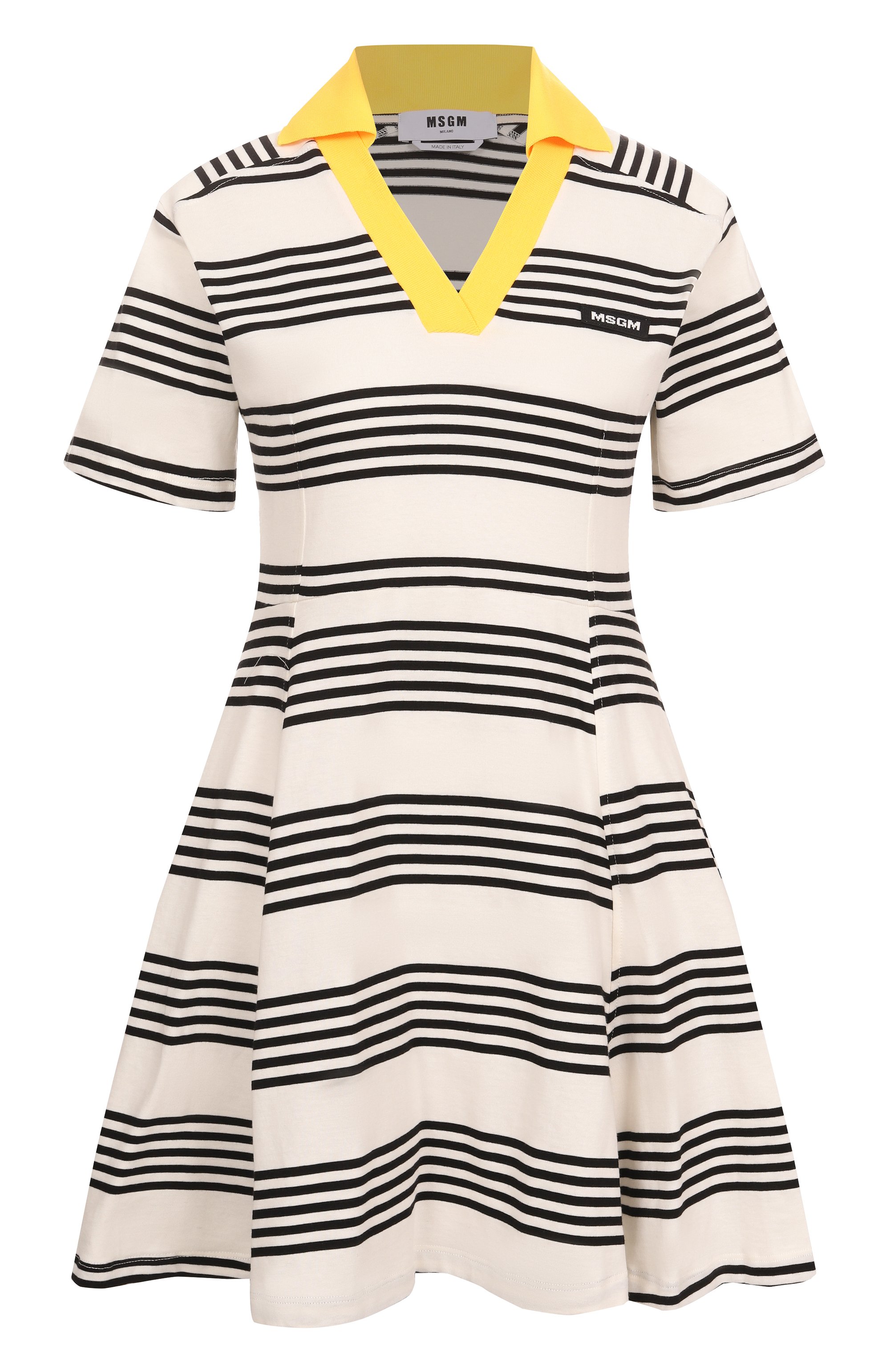 Хлопковое платье MSGM молочного цвета по цене 31550 руб., арт. 3841MDA90/257128, фото 1 Хлопковое платье MSGM, арт. 3841MDA90/257128, фото 1